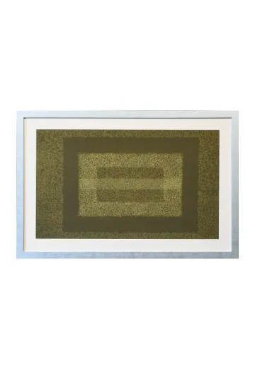 Framed Cleared Green Abstract Art Layering
