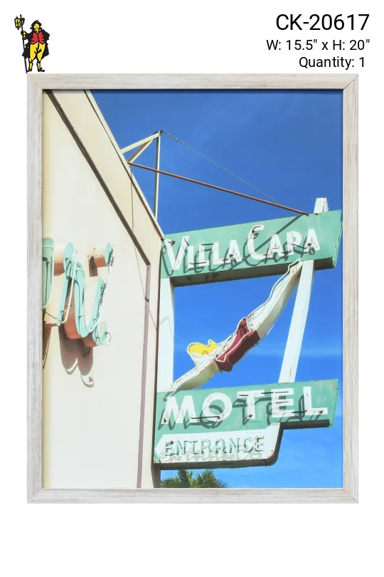 Framed Cleared Mid Century Motel Photograph