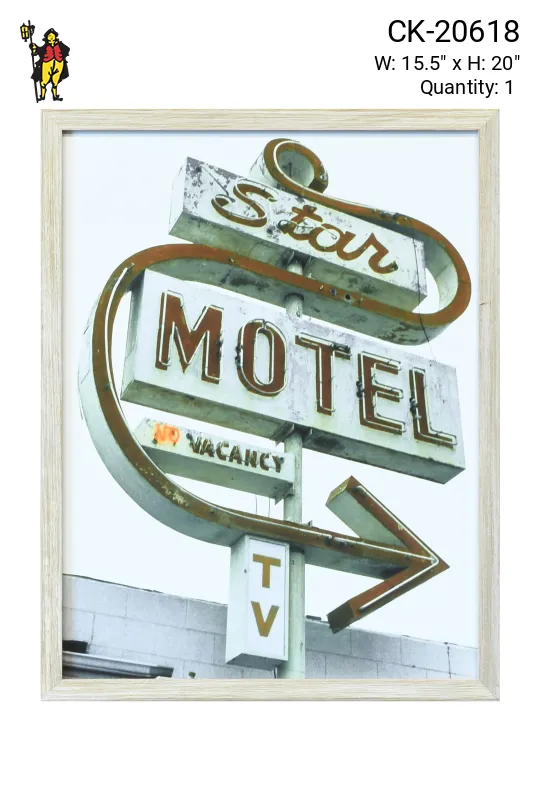 Framed Cleared Mid Century Motel Photograph