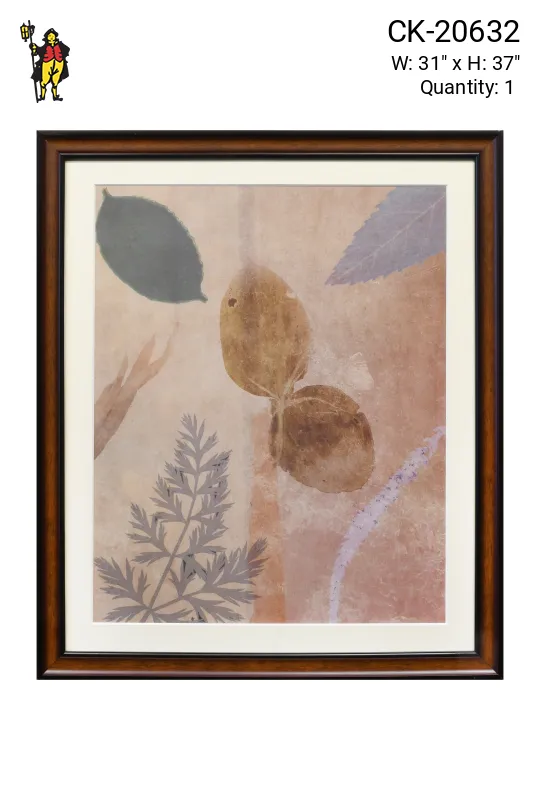 Framed Cleared Mixed Media Leaves Print - 1