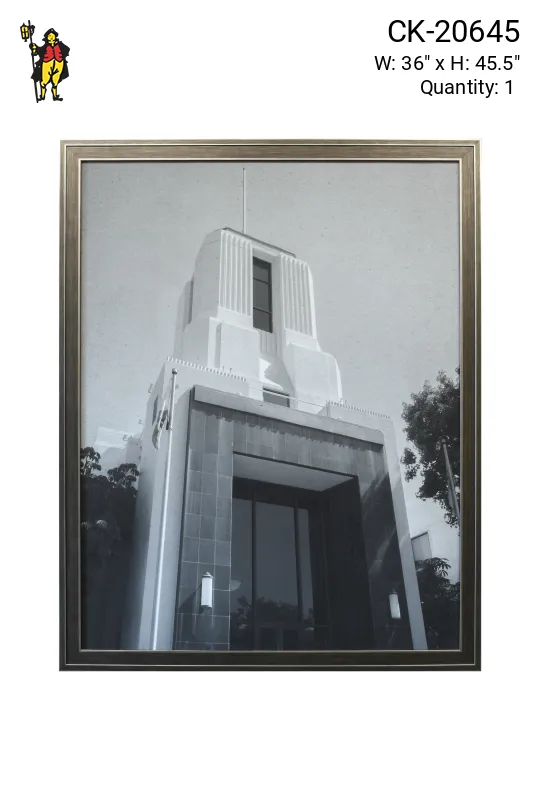 Framed Cleared Black & White Art Deco Building Photograph