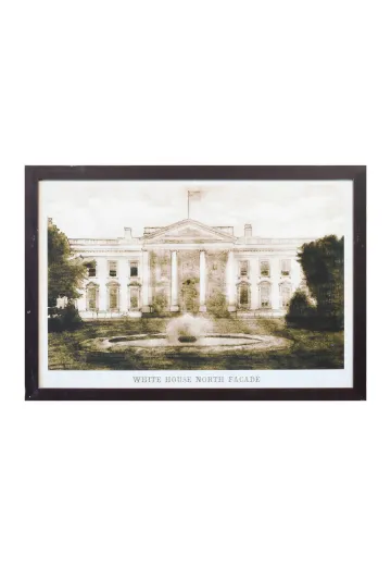 Framed Cleared Engraving Print of the White House