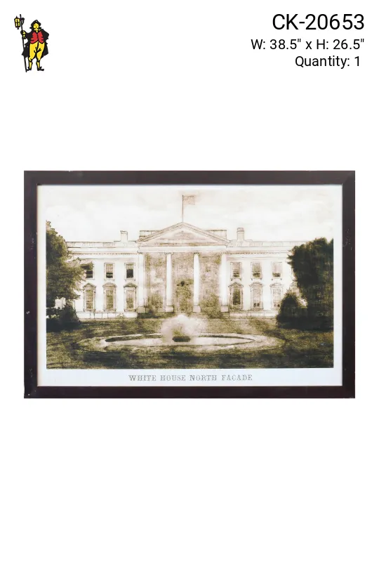 Framed Cleared Engraving Print of the White House