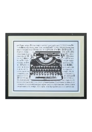 Framed Cleared Mixed Media Typewriter Print