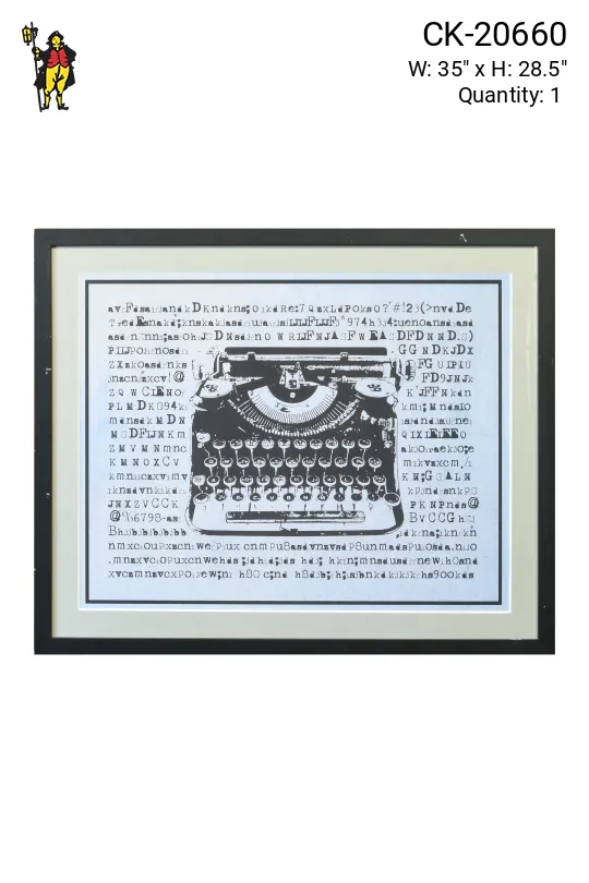Framed Cleared Mixed Media Typewriter Print