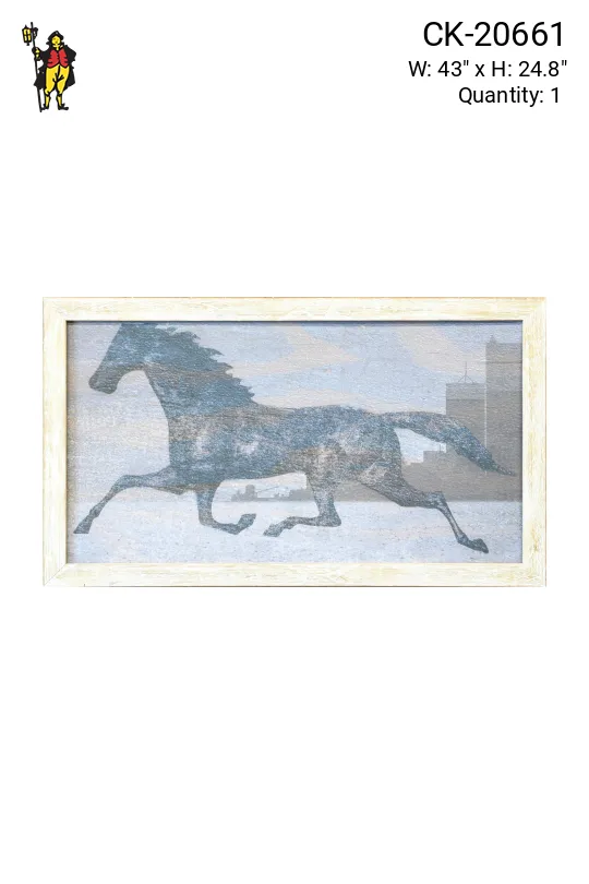 Framed Cleared Mixed Media Galloping Horse Print