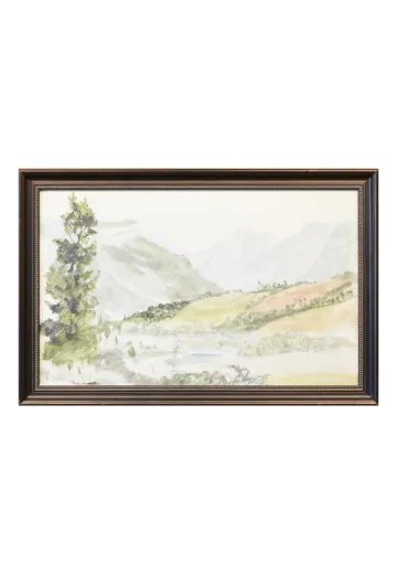 Framed Cleared Soft Landscape Watercolor Painting