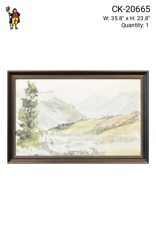 Framed Cleared Soft Landscape Watercolor Painting