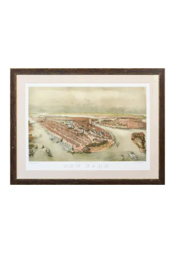 Framed Cleared Panoramic Illustration of New York