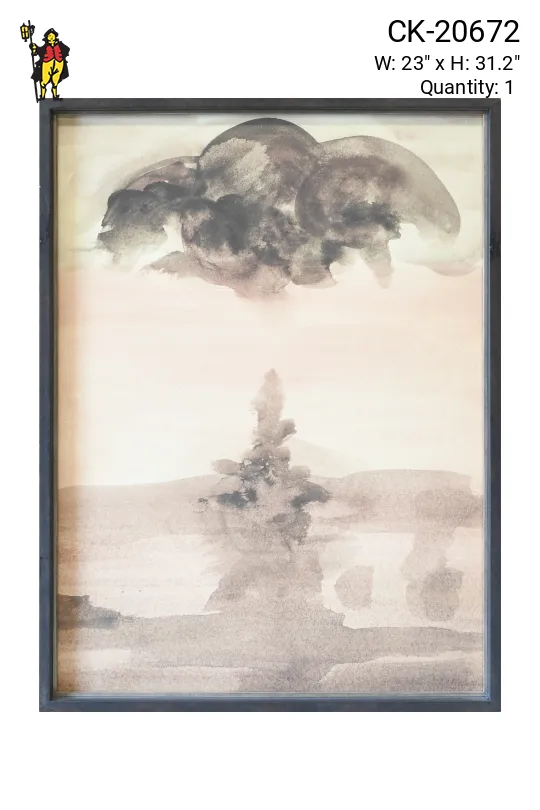 Framed Cleared Mid Century Abstract Landscape Painting - 1