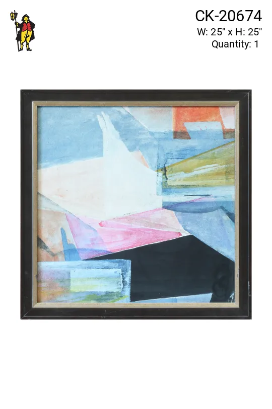 Framed Cleared Mid Century Expressionistic Watercolor Painting