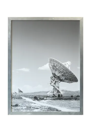 Framed Cleared Black & White Minimalist Radio Satellite Photograph