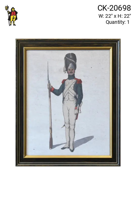 Framed Cleared Neoclassical Military Illustration - 1