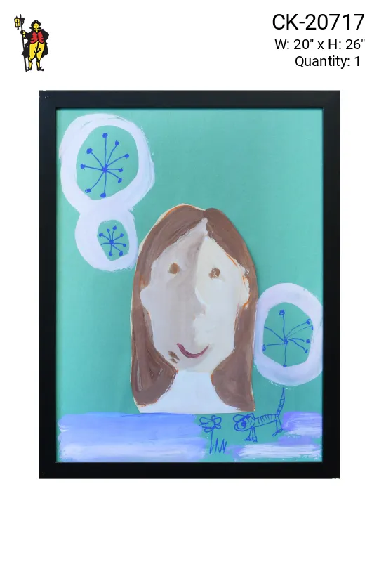 Framed Cleared Grade School Child Self Portrait - 1