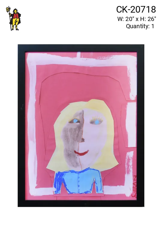 Framed Cleared Grade School Child Self Portrait - 2
