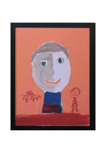 Framed Cleared Grade School Child Self Portrait - 5