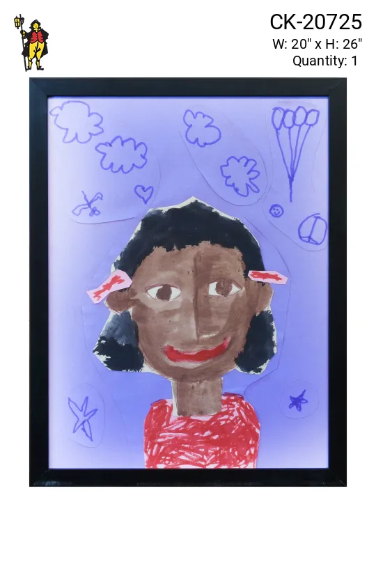 Framed Cleared Grade School Child Self Portrait - 9