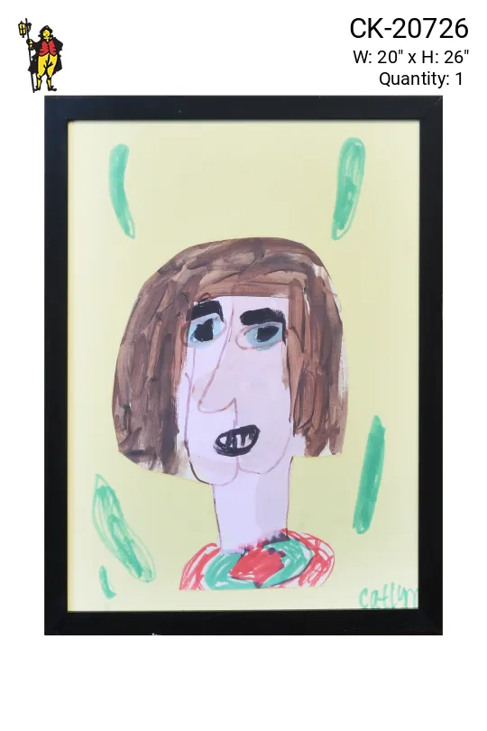 Framed Cleared Grade School Child Self Portrait - 10