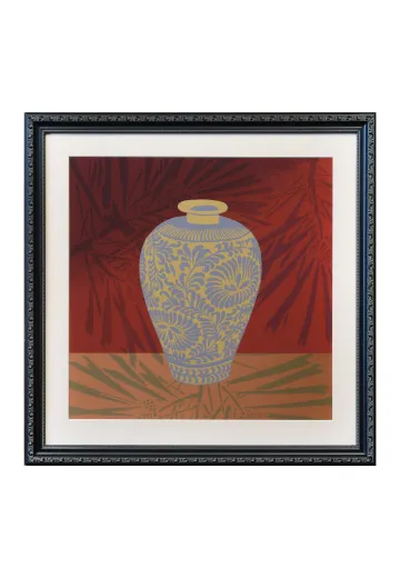 Framed Cleared Mixed Media East Asian Motif Print - 3