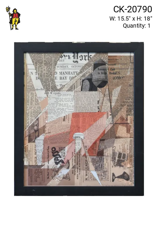 Framed Cleared Mixed Media Collage