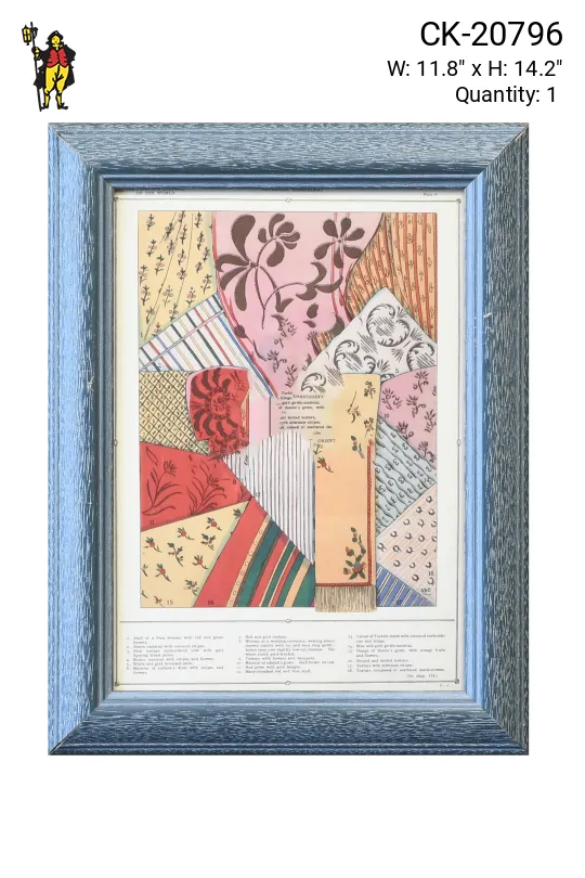 Framed Cleared Textile Pattern Collage
