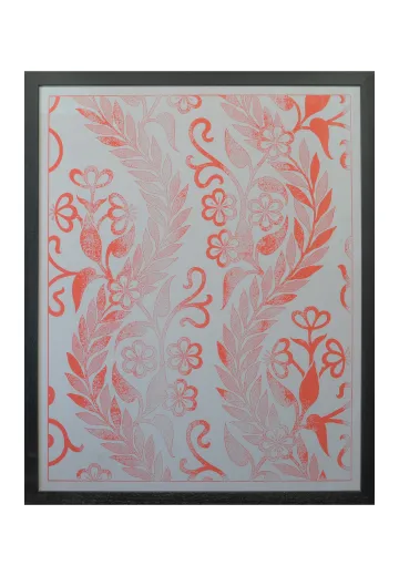 Framed Cleared Folk Inspired Screenprint