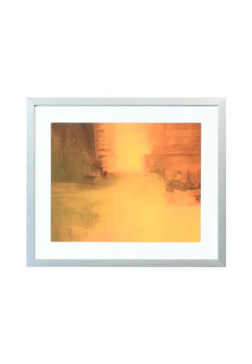 Framed Cleared Minimal Expressionist Abstract Painting