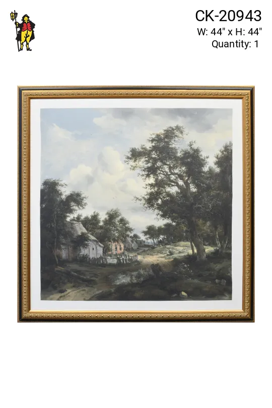 Framed Cleared Village Landscape Painting