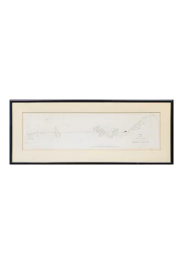 Framed Cleared Nautical Coastal Chart