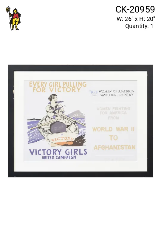 Framed Cleared Mid Century Posted of United Campaign