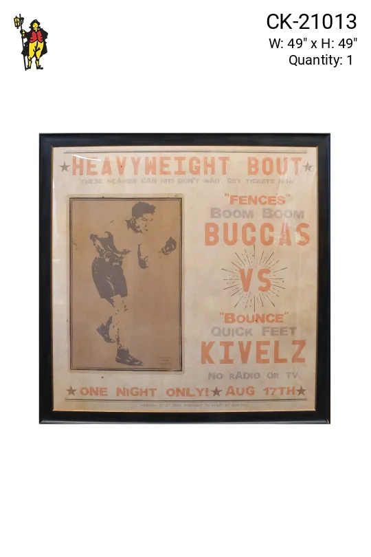 Framed Cleared Boxing Event Poster