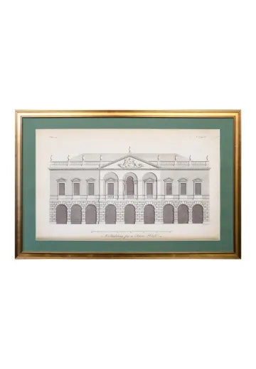 Framed Cleared Late 18th Century Architectural Engraving - 2