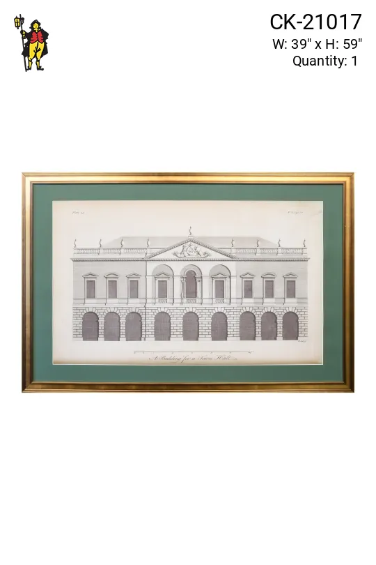 Framed Cleared Late 18th Century Architectural Engraving - 2