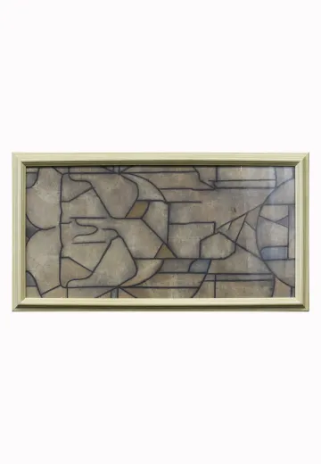 Geometric Abstract Painting Cleared & Framed