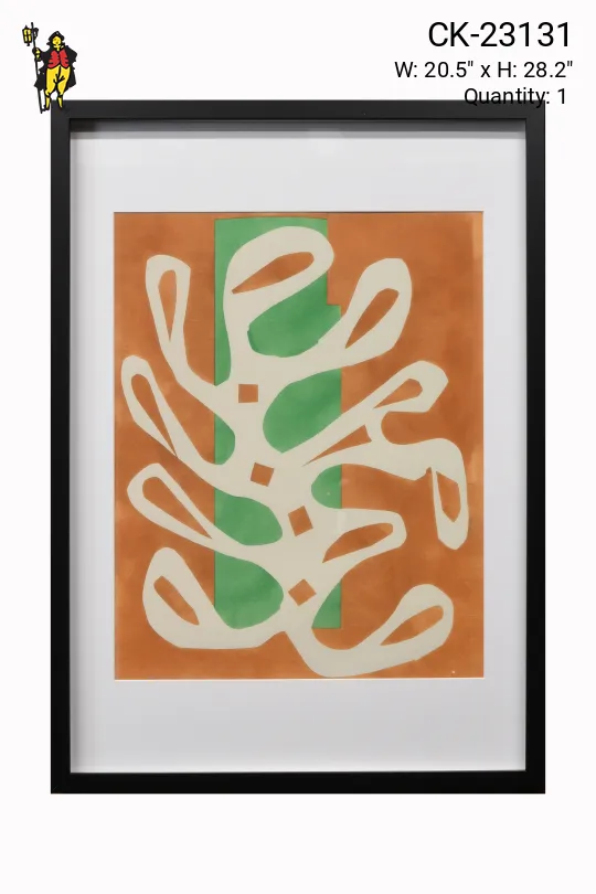 Black Framed Mid Century Modernist Abstract Cleared Print