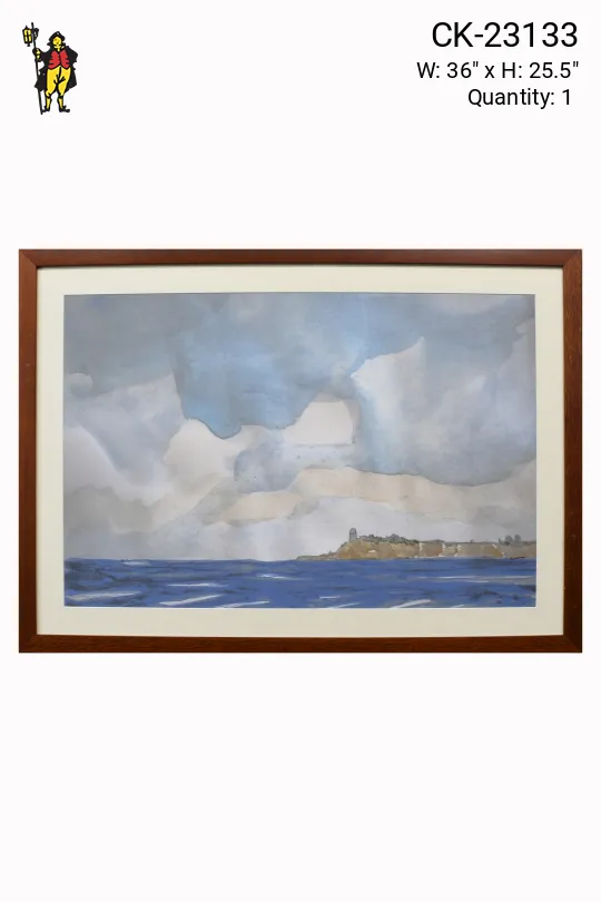 Cleared & Black Framed Seascape Watercolor