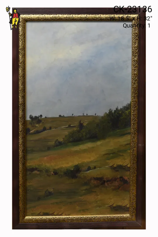 Framed Early 20th Century Cleared Landscape Oil Painting