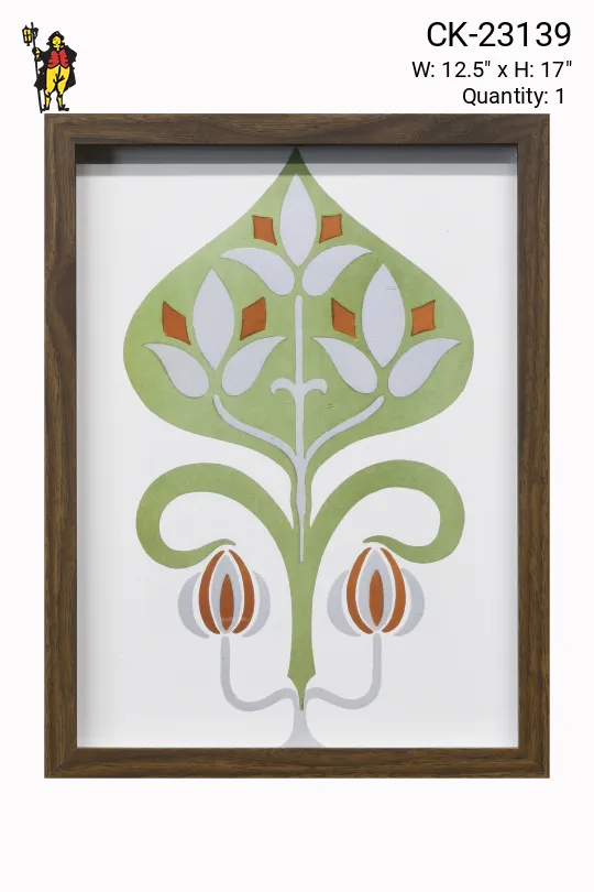 Cleared Mid Century Art Nouveau Floral Design