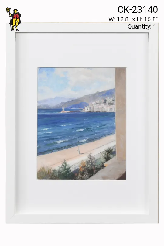 Framed Coastal Landscape Cleared Painting