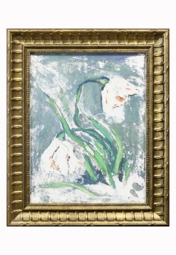 Framed Loose Pastel Floral Cleared Painting