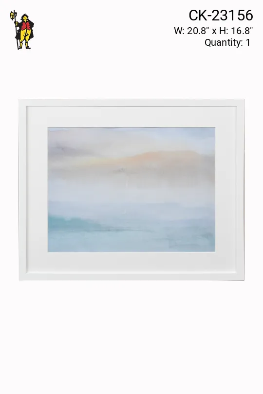 Cleared & Framed Abstract Seascape Watercolor (1/2)
