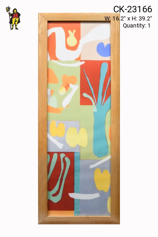 Framed Mid Century Cleared Abstract