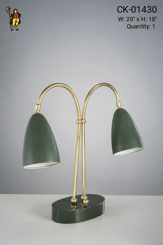 Mid-Century Two Light Table Lamp