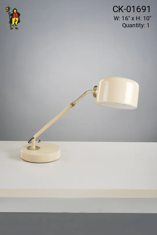 Brass & White Reflector Desk Lamp