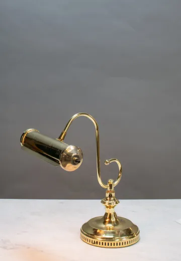 Curved Arm Brass Desk Lamp