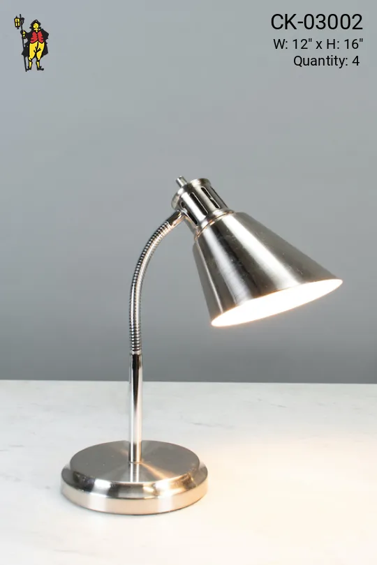 Silver Desk Lamp w/Bullet Reflector Shade
