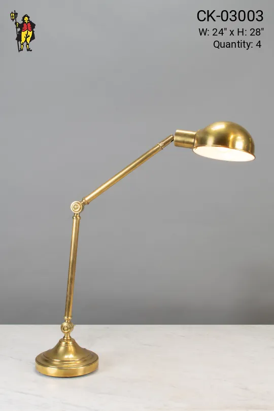 Tall Adjustable Brass Desk Lamp