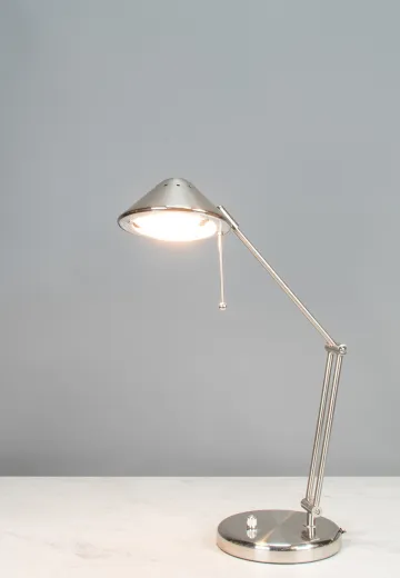 Silver Adjustable Halogen Desk Lamp