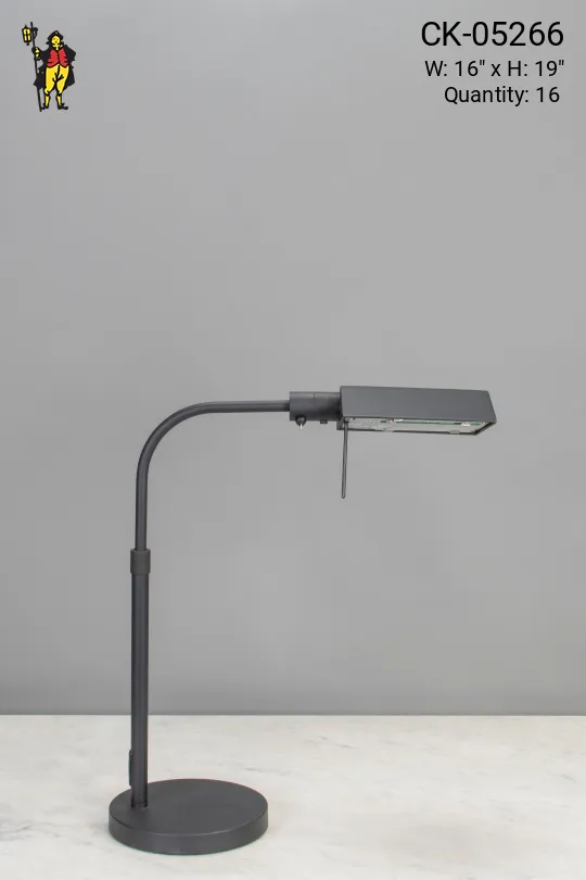 Adjustable Black Halogen Desk Lamp