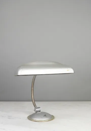 Old Nickel Gooseneck Desk Lamp